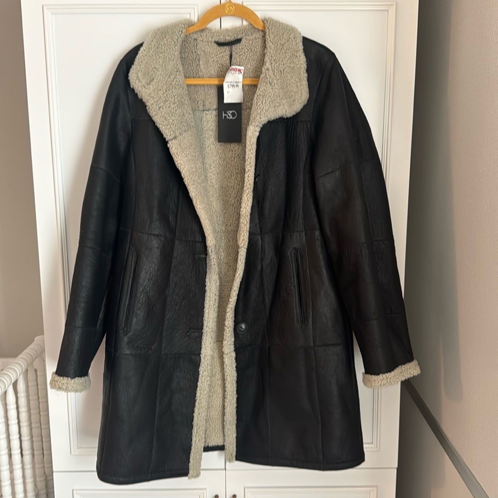 HISO Genuine Shearling and Leather Coat
